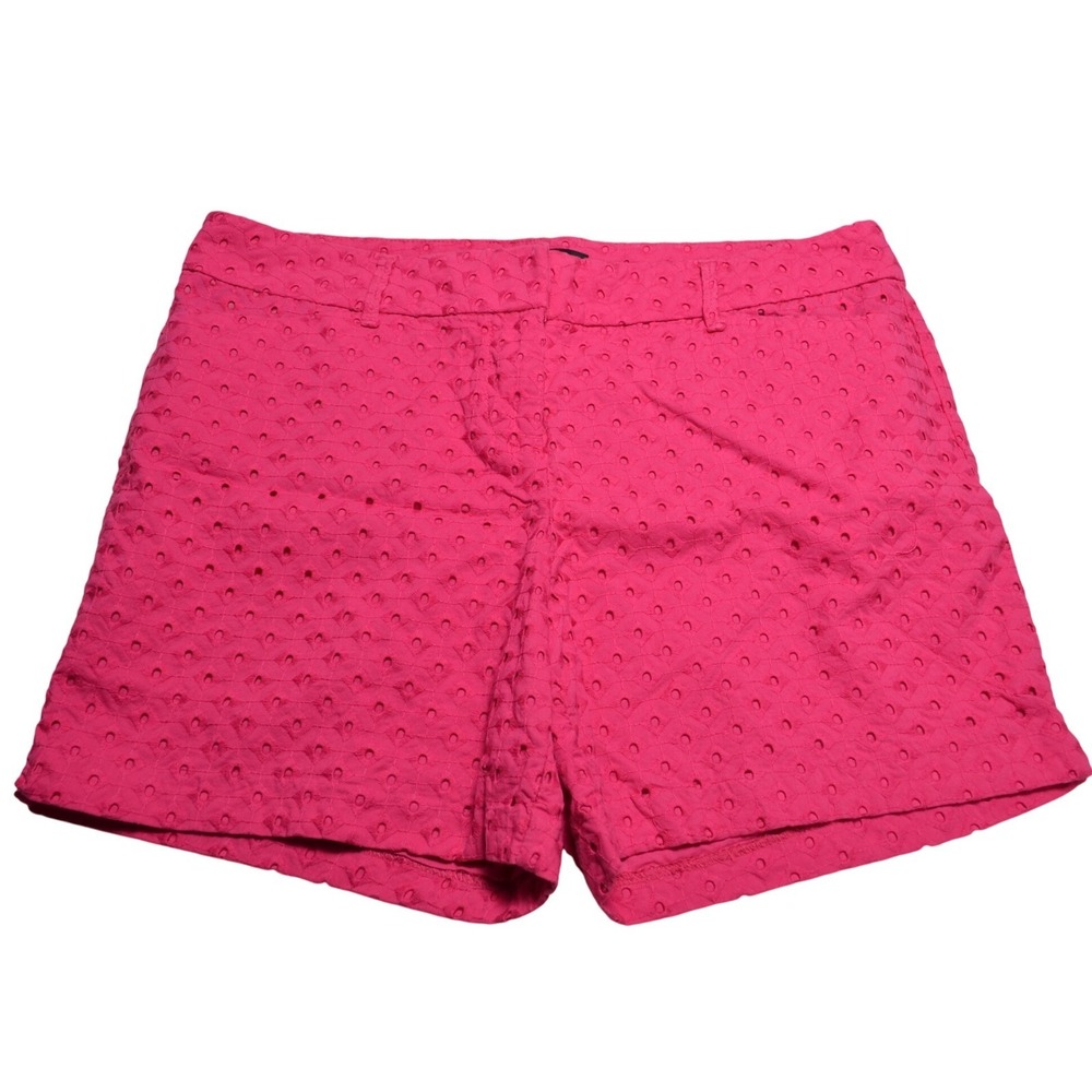 The Limited Women Size 14 Hot Pink Eyelet Cotton Tailored‎ Shorts